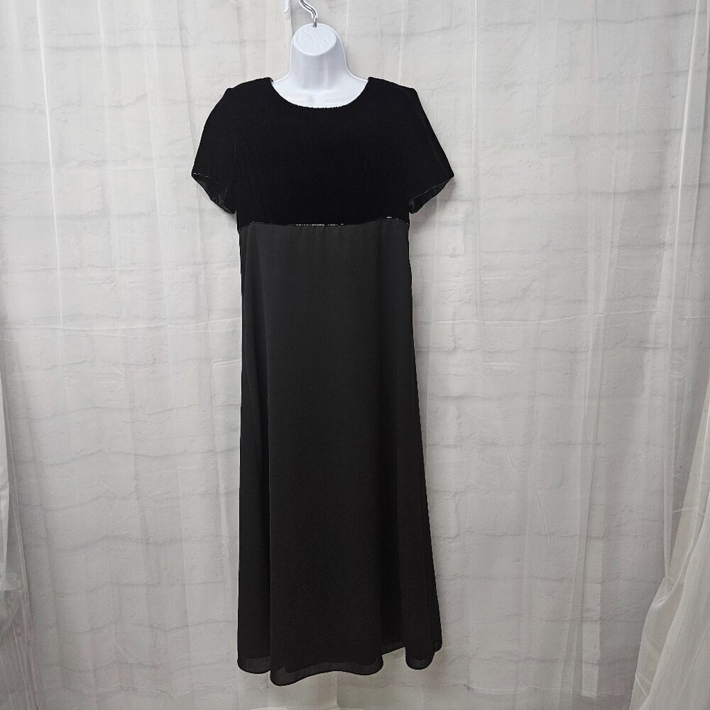 Talbots Dress Black Goth Fairy Whimsygoth Velvet Beaded Formal Deadstock NWT